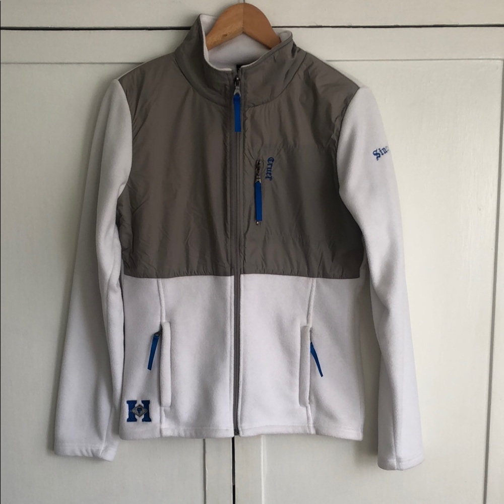 Cruel Girl White and Gray Jacket w Harris Saddlery Embroidery Sz M